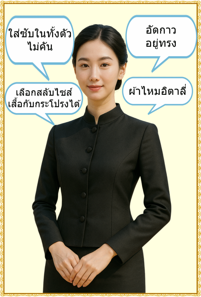 ชุดไทยจิตรลดาสีดำ