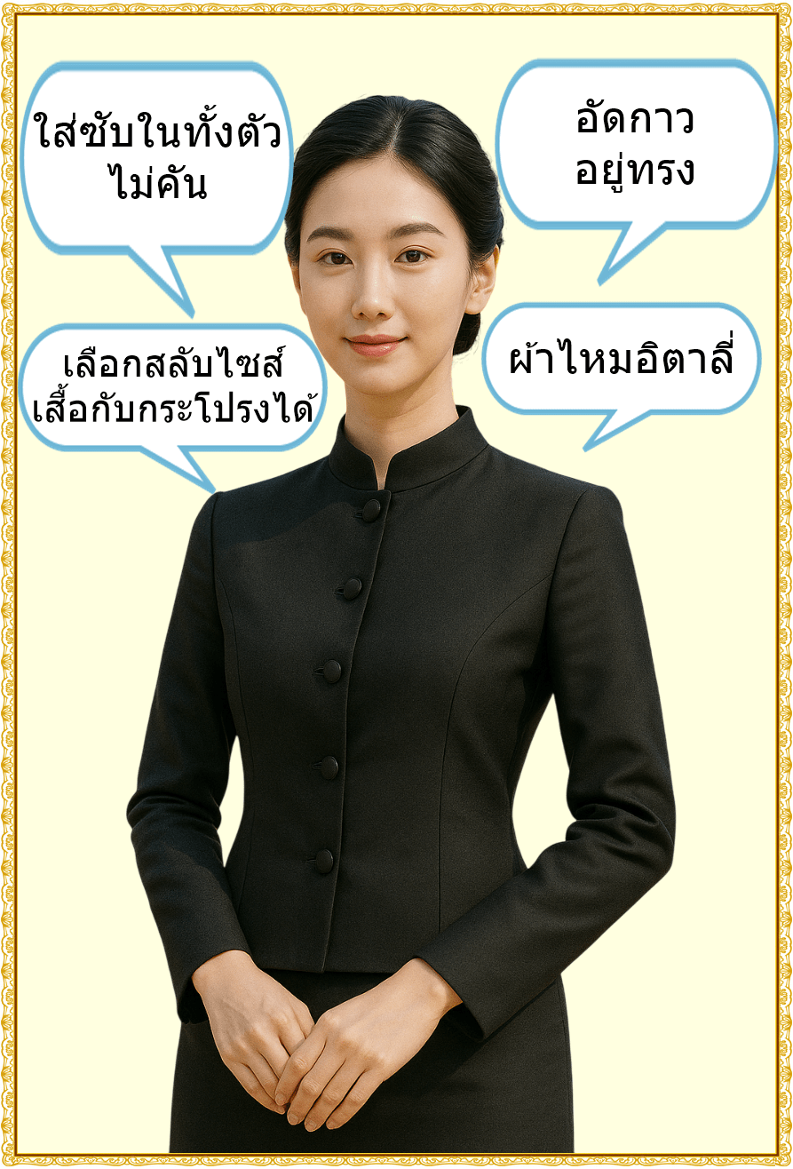 ชุดไทยจิตรลดาสีดำ